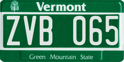 VT license plate ZVB065