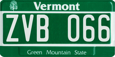 VT license plate ZVB066