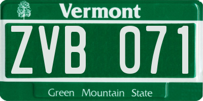 VT license plate ZVB071