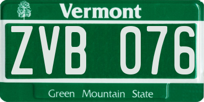 VT license plate ZVB076