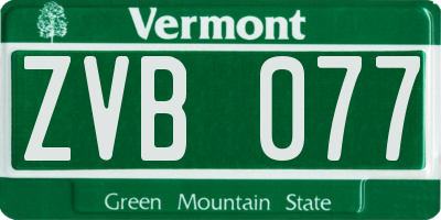 VT license plate ZVB077