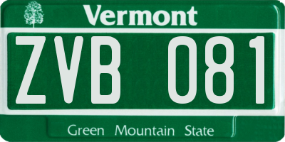 VT license plate ZVB081