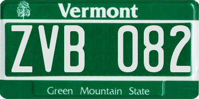 VT license plate ZVB082