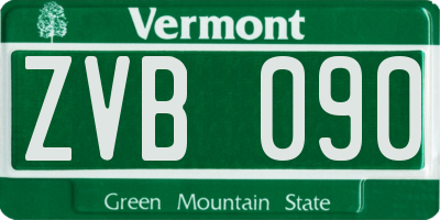 VT license plate ZVB090