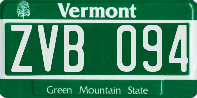 VT license plate ZVB094
