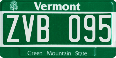 VT license plate ZVB095