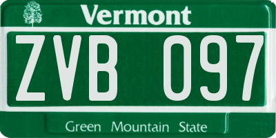 VT license plate ZVB097