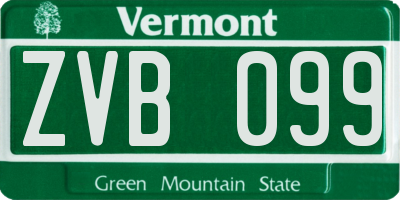 VT license plate ZVB099