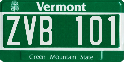 VT license plate ZVB101