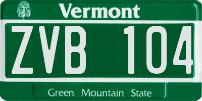 VT license plate ZVB104