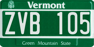 VT license plate ZVB105