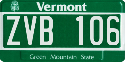 VT license plate ZVB106