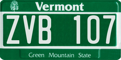 VT license plate ZVB107