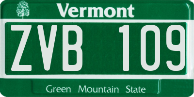 VT license plate ZVB109