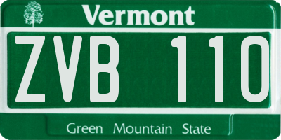 VT license plate ZVB110