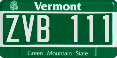 VT license plate ZVB111