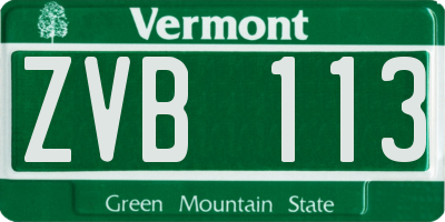 VT license plate ZVB113