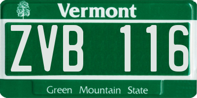 VT license plate ZVB116