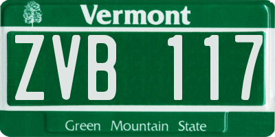 VT license plate ZVB117