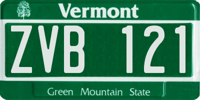 VT license plate ZVB121