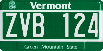VT license plate ZVB124