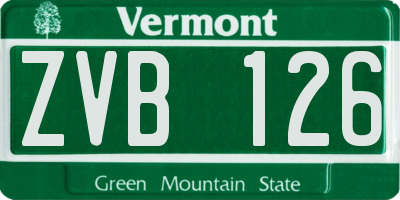 VT license plate ZVB126