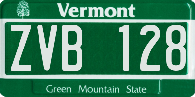 VT license plate ZVB128