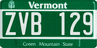 VT license plate ZVB129