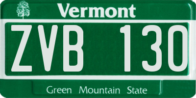 VT license plate ZVB130