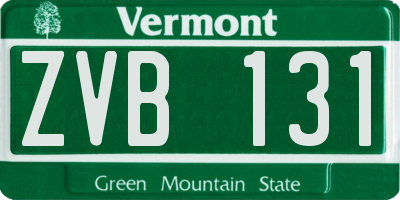VT license plate ZVB131