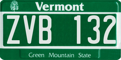 VT license plate ZVB132