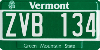 VT license plate ZVB134