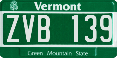 VT license plate ZVB139
