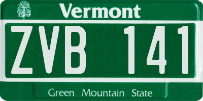 VT license plate ZVB141