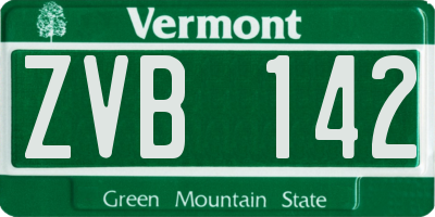 VT license plate ZVB142