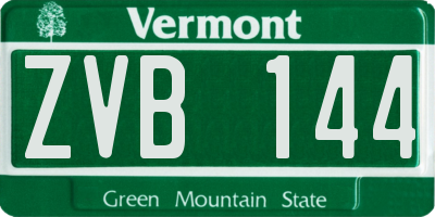 VT license plate ZVB144