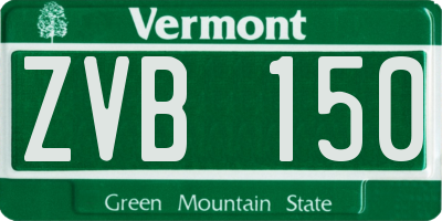 VT license plate ZVB150