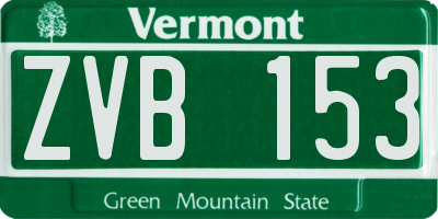 VT license plate ZVB153