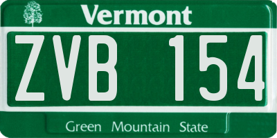 VT license plate ZVB154