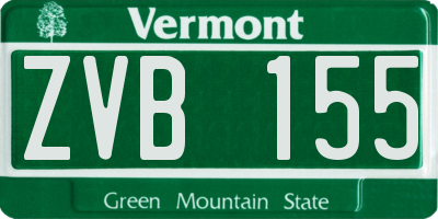 VT license plate ZVB155