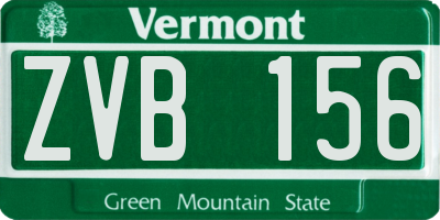 VT license plate ZVB156