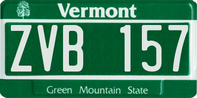 VT license plate ZVB157