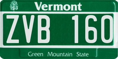 VT license plate ZVB160