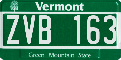 VT license plate ZVB163