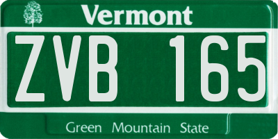 VT license plate ZVB165