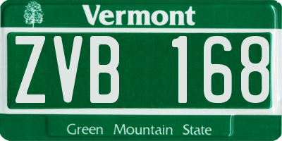 VT license plate ZVB168
