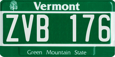 VT license plate ZVB176