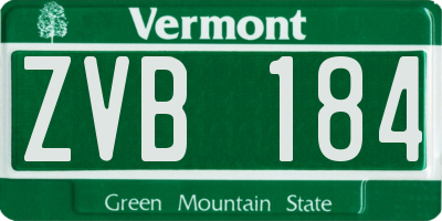 VT license plate ZVB184