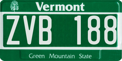 VT license plate ZVB188