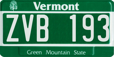VT license plate ZVB193